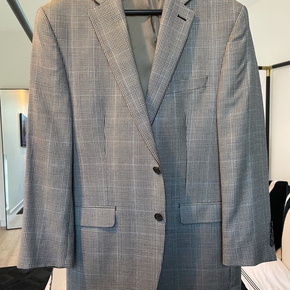Men's Gray Plaid Blazer